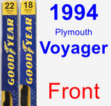 Front Wiper Blade Pack for 1994 Plymouth Voyager - Premium