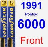 Front Wiper Blade Pack for 1991 Pontiac 6000 - Premium