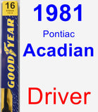 Driver Wiper Blade for 1981 Pontiac Acadian - Premium