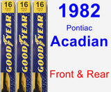 Front & Rear Wiper Blade Pack for 1982 Pontiac Acadian - Premium