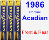 Front & Rear Wiper Blade Pack for 1986 Pontiac Acadian - Premium