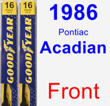 Front Wiper Blade Pack for 1986 Pontiac Acadian - Premium