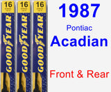 Front & Rear Wiper Blade Pack for 1987 Pontiac Acadian - Premium