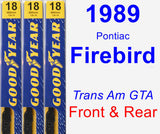 Front & Rear Wiper Blade Pack for 1989 Pontiac Firebird - Premium