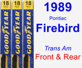 Front & Rear Wiper Blade Pack for 1989 Pontiac Firebird - Premium