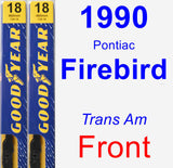 Front Wiper Blade Pack for 1990 Pontiac Firebird - Premium