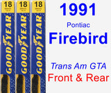 Front & Rear Wiper Blade Pack for 1991 Pontiac Firebird - Premium