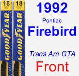 Front Wiper Blade Pack for 1992 Pontiac Firebird - Premium