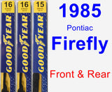 Front & Rear Wiper Blade Pack for 1985 Pontiac Firefly - Premium