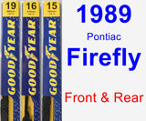 Front & Rear Wiper Blade Pack for 1989 Pontiac Firefly - Premium