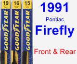 Front & Rear Wiper Blade Pack for 1991 Pontiac Firefly - Premium