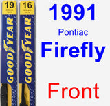 Front Wiper Blade Pack for 1991 Pontiac Firefly - Premium