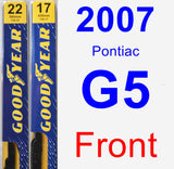 Front Wiper Blade Pack for 2007 Pontiac G5 - Premium