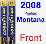 Front Wiper Blade Pack for 2008 Pontiac Montana - Premium