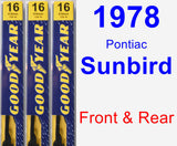 Front & Rear Wiper Blade Pack for 1978 Pontiac Sunbird - Premium