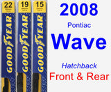 Front & Rear Wiper Blade Pack for 2008 Pontiac Wave - Premium