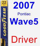 Driver Wiper Blade for 2007 Pontiac Wave5 - Premium