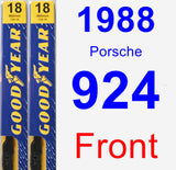 Front Wiper Blade Pack for 1988 Porsche 924 - Premium