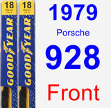 Front Wiper Blade Pack for 1979 Porsche 928 - Premium