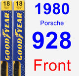 Front Wiper Blade Pack for 1980 Porsche 928 - Premium