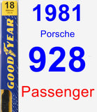 Passenger Wiper Blade for 1981 Porsche 928 - Premium