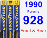 Front & Rear Wiper Blade Pack for 1990 Porsche 928 - Premium