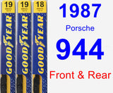 Front & Rear Wiper Blade Pack for 1987 Porsche 944 - Premium