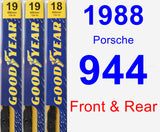 Front & Rear Wiper Blade Pack for 1988 Porsche 944 - Premium