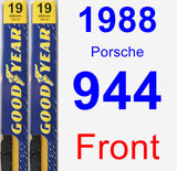 Front Wiper Blade Pack for 1988 Porsche 944 - Premium