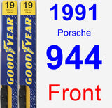 Front Wiper Blade Pack for 1991 Porsche 944 - Premium