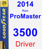 Driver Wiper Blade for 2014 Ram ProMaster 3500 - Premium