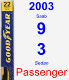 Passenger Wiper Blade for 2003 Saab 9-3 - Premium