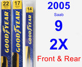 Front & Rear Wiper Blade Pack for 2005 Saab 9-2X - Premium