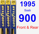 Front & Rear Wiper Blade Pack for 1995 Saab 900 - Premium