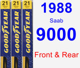 Front & Rear Wiper Blade Pack for 1988 Saab 9000 - Premium