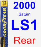 Rear Wiper Blade for 2000 Saturn LS1 - Premium