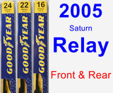 Front & Rear Wiper Blade Pack for 2005 Saturn Relay - Premium