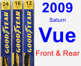 Front & Rear Wiper Blade Pack for 2009 Saturn Vue - Premium