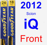 Front Wiper Blade Pack for 2012 Scion iQ - Premium