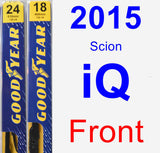 Front Wiper Blade Pack for 2015 Scion iQ - Premium