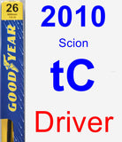 Driver Wiper Blade for 2010 Scion tC - Premium