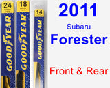 Front & Rear Wiper Blade Pack for 2011 Subaru Forester - Premium