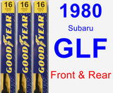 Front & Rear Wiper Blade Pack for 1980 Subaru GLF - Premium