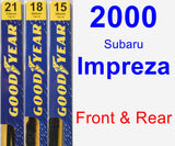 Front & Rear Wiper Blade Pack for 2000 Subaru Impreza - Premium