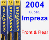 Front & Rear Wiper Blade Pack for 2004 Subaru Impreza - Premium