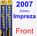 Front Wiper Blade Pack for 2007 Subaru Impreza - Premium