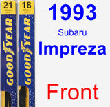 Front Wiper Blade Pack for 1993 Subaru Impreza - Premium