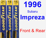 Front & Rear Wiper Blade Pack for 1996 Subaru Impreza - Premium