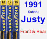 Front & Rear Wiper Blade Pack for 1991 Subaru Justy - Premium