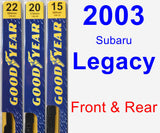 Front & Rear Wiper Blade Pack for 2003 Subaru Legacy - Premium